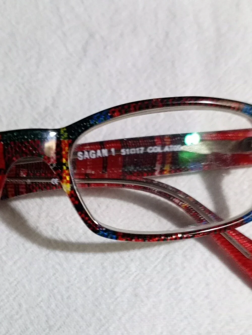 Made in France - Face a Face Paris Red Multi-Color Rectangle Eyeglass Frames